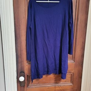 Eileen Fisher 100% Merino Wool Sweater Dress 1x or 16 Royal Blue NEW
